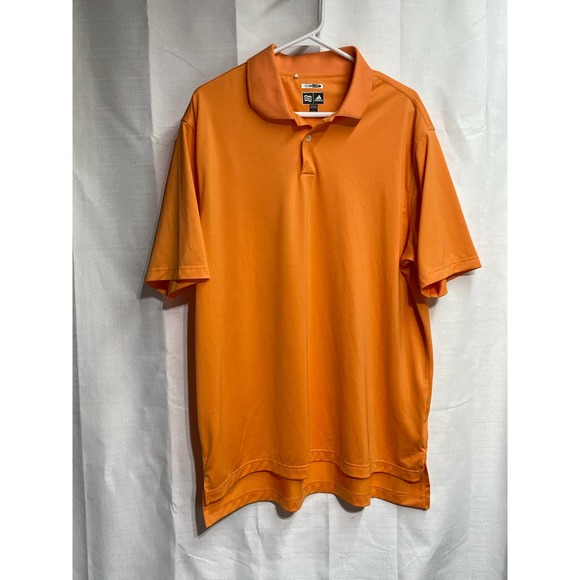 Adidas Climalite Golf Polo Size Large‎ Orange EUC - Picture 3 of 6